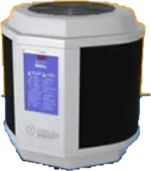 Bomba de calor Heliodin para piscina, gabinete branco com painel digital